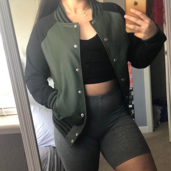 BOGO F21 Green Bomber Jacket - Picture 1 of 5